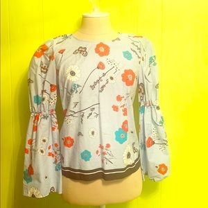 Zara Spring Flower Print Blouse